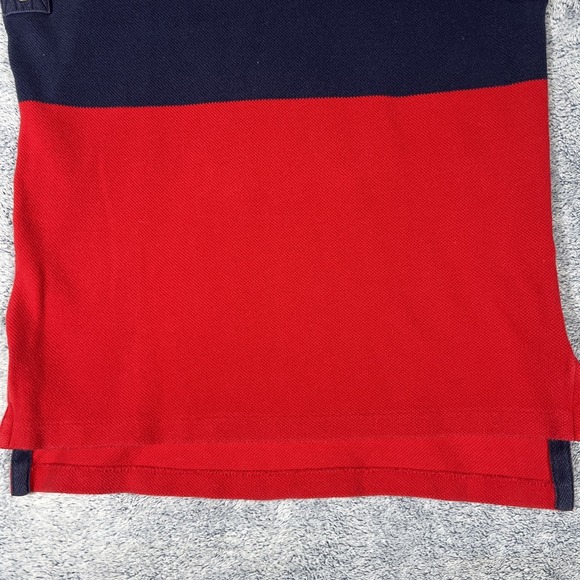 Polo Ralph Lauren VINTAGE SS Rugby Polo Men's M Red Blue Colorblock Yellow Pony - Picture 7 of 16